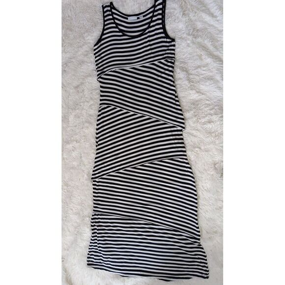CO Dresses & Skirts - New York & Co  Sleeveless Black & White Striped Long/Maxi Dress Sz Small